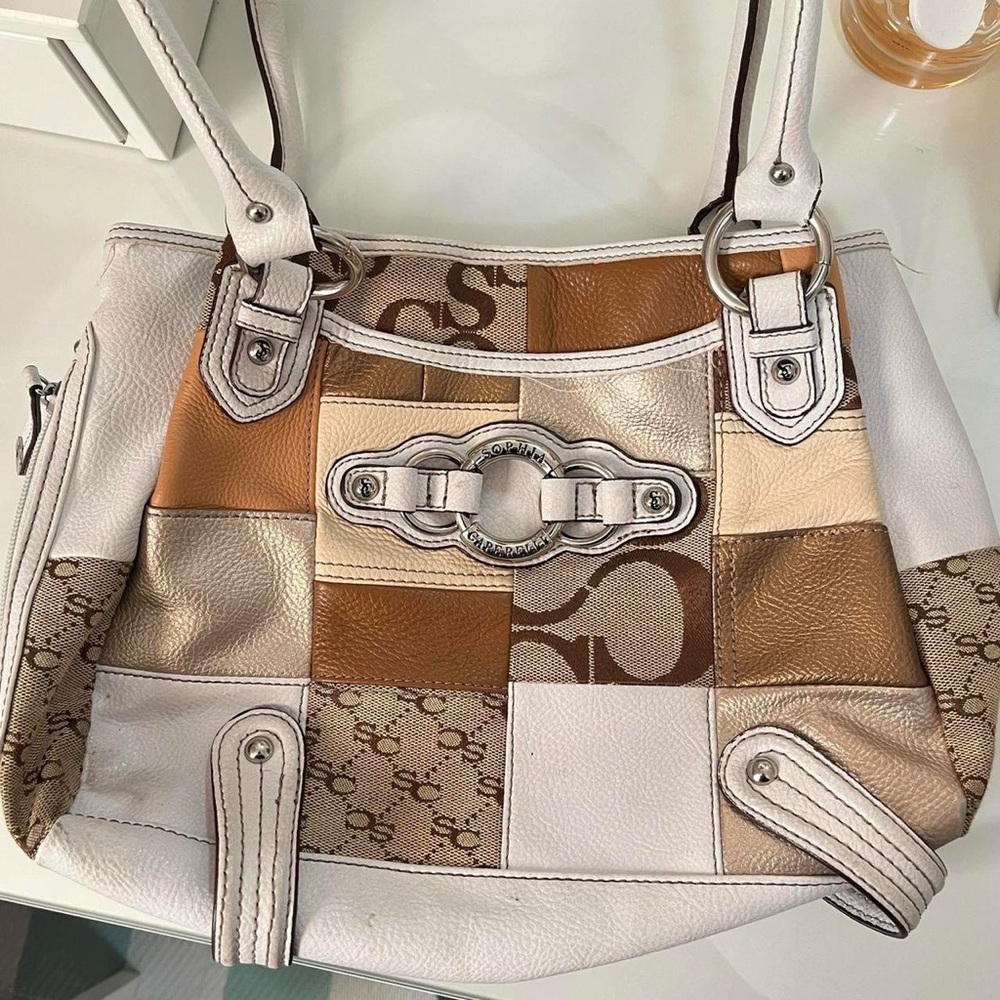 Signature Patchwork Shoulder Bag - Brown and Tan